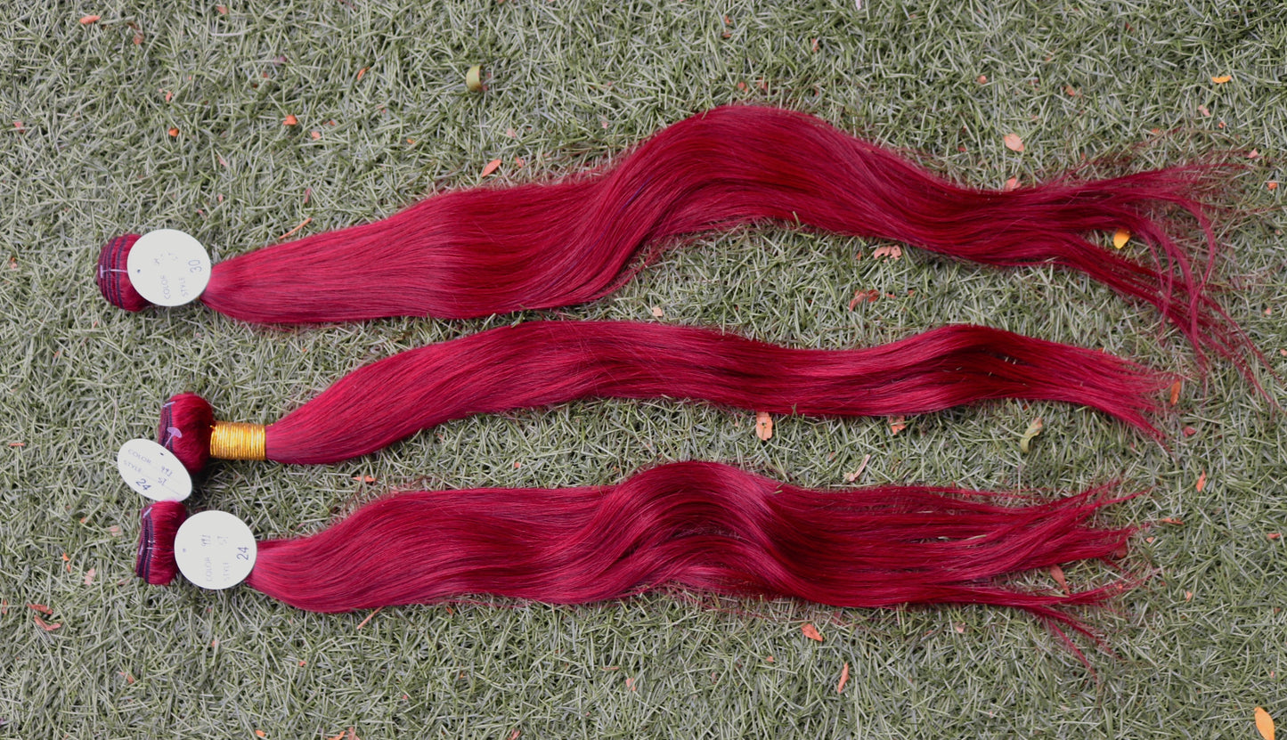 Straight Hair: Color 99j Bundles